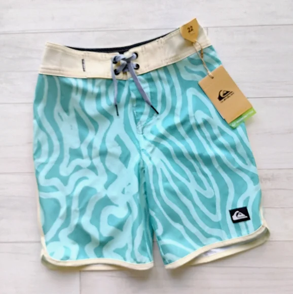QUIKSILVER NEW Boys Surfsilk Scallop Boardshorts